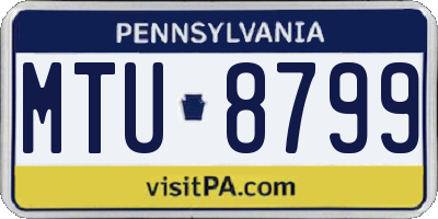 PA license plate MTU8799