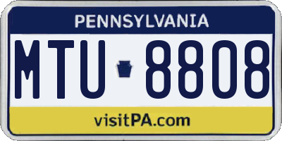 PA license plate MTU8808
