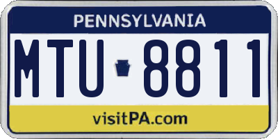 PA license plate MTU8811