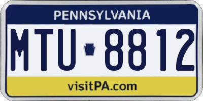 PA license plate MTU8812