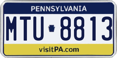 PA license plate MTU8813