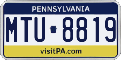 PA license plate MTU8819