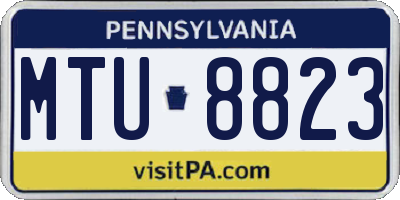 PA license plate MTU8823