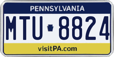 PA license plate MTU8824