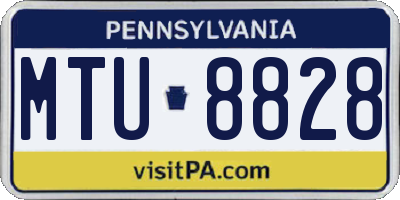 PA license plate MTU8828