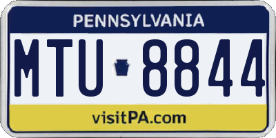PA license plate MTU8844