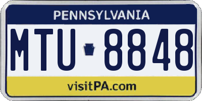 PA license plate MTU8848