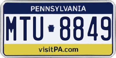 PA license plate MTU8849