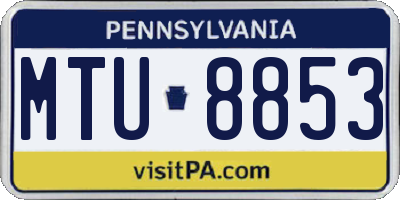 PA license plate MTU8853