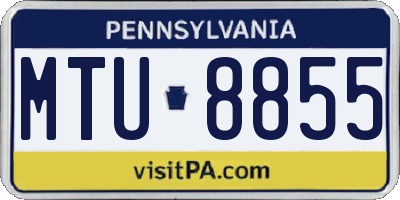 PA license plate MTU8855