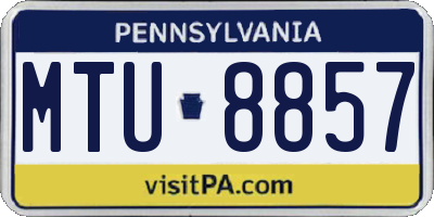PA license plate MTU8857