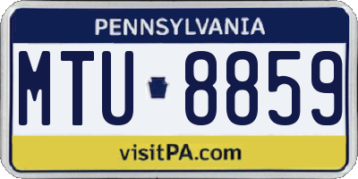 PA license plate MTU8859