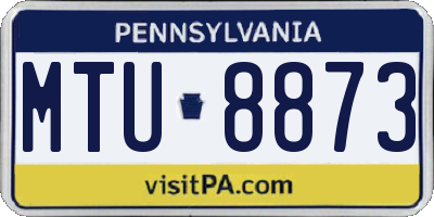 PA license plate MTU8873
