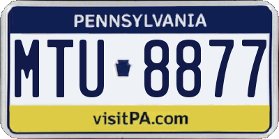 PA license plate MTU8877
