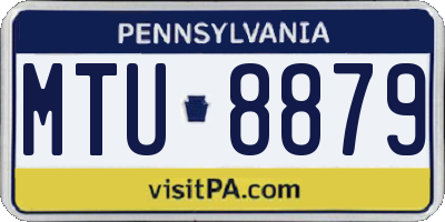 PA license plate MTU8879