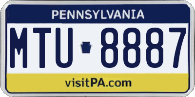 PA license plate MTU8887