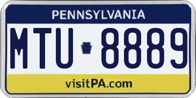 PA license plate MTU8889
