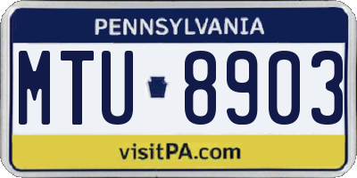 PA license plate MTU8903