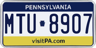PA license plate MTU8907