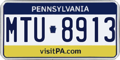 PA license plate MTU8913