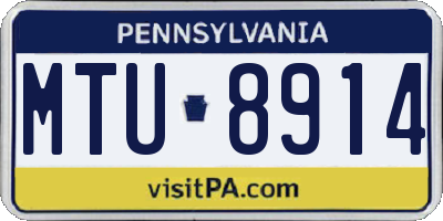 PA license plate MTU8914