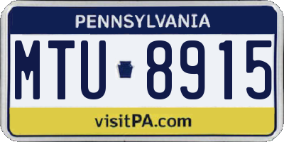 PA license plate MTU8915