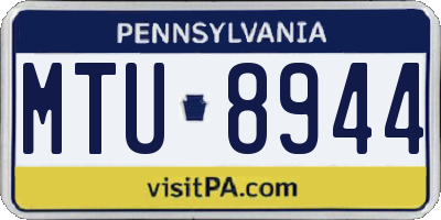 PA license plate MTU8944