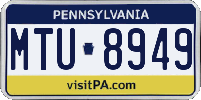 PA license plate MTU8949