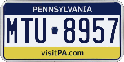 PA license plate MTU8957