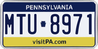 PA license plate MTU8971