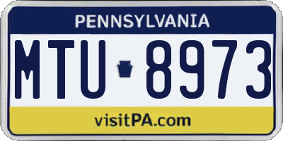 PA license plate MTU8973