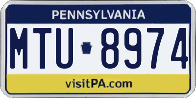 PA license plate MTU8974