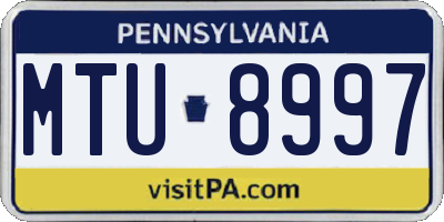 PA license plate MTU8997