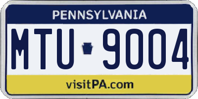 PA license plate MTU9004