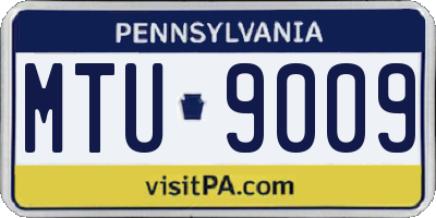 PA license plate MTU9009