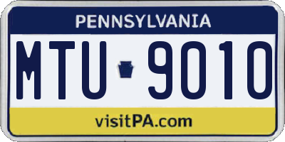 PA license plate MTU9010
