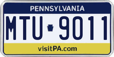 PA license plate MTU9011