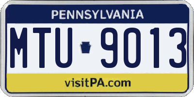 PA license plate MTU9013