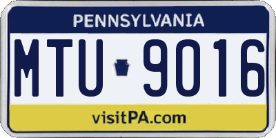 PA license plate MTU9016