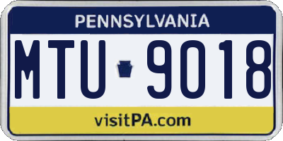 PA license plate MTU9018