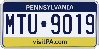 PA license plate MTU9019