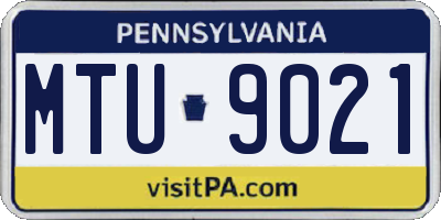 PA license plate MTU9021