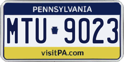 PA license plate MTU9023
