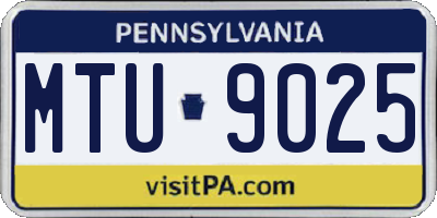 PA license plate MTU9025