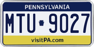 PA license plate MTU9027