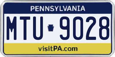 PA license plate MTU9028