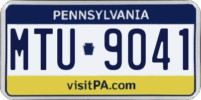 PA license plate MTU9041