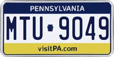 PA license plate MTU9049