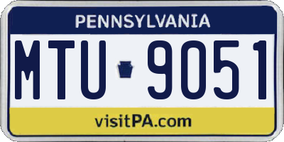 PA license plate MTU9051
