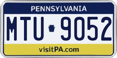 PA license plate MTU9052